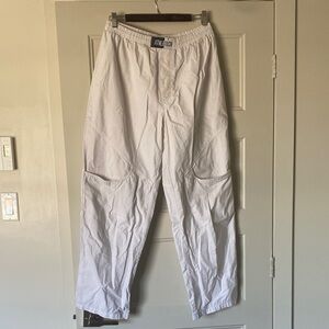 Athletech White Men's Cargo Pants with Elastic Waist
